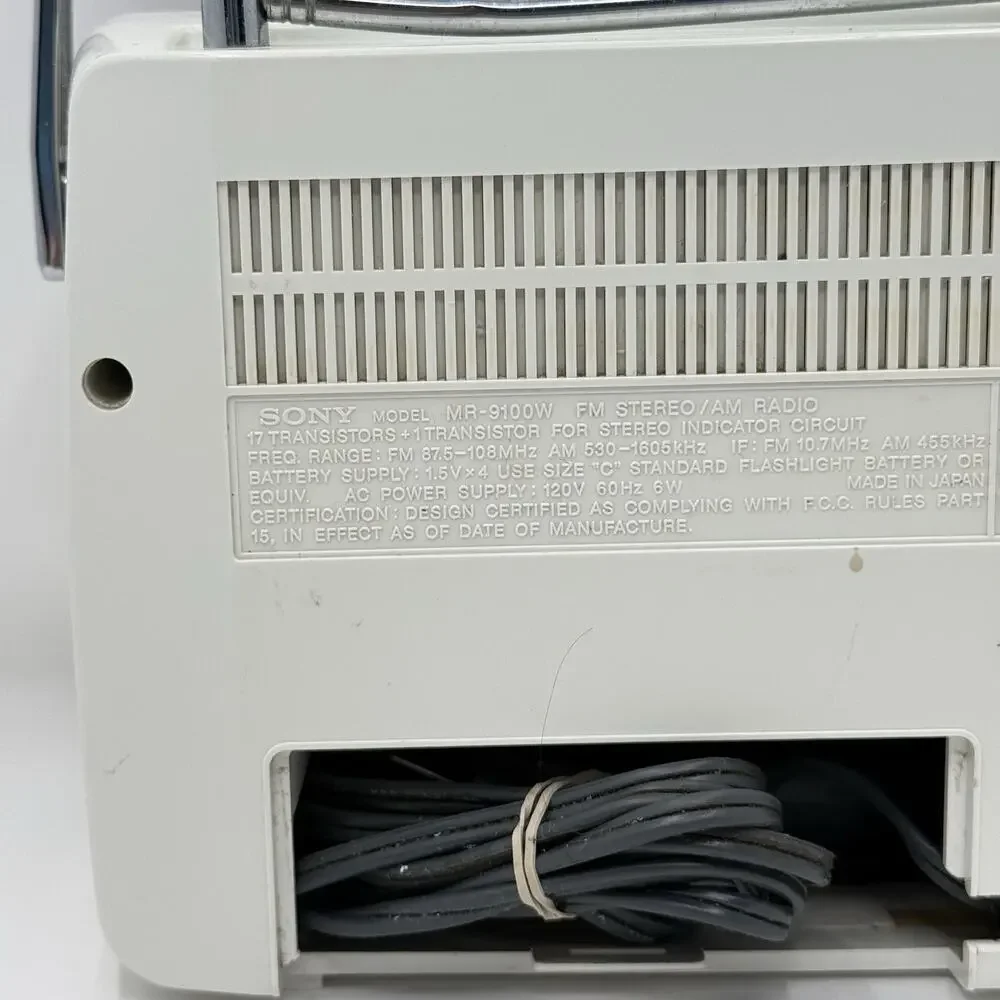 Sony MR 9100W AM FM Radio Matrix Stereo AC DC Vintage Tested